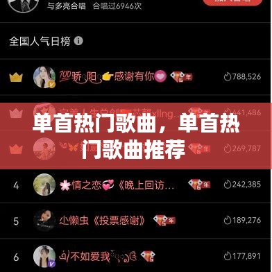 单首热门歌曲，单首热门歌曲推荐 