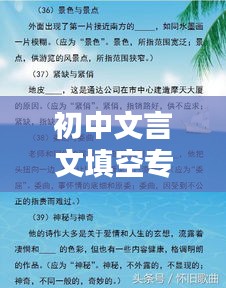 初中文言文填空专题训练的重要性与策略解析