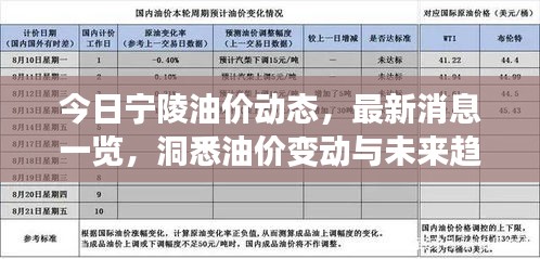 今日宁陵油价动态，最新消息一览，洞悉油价变动与未来趋势展望