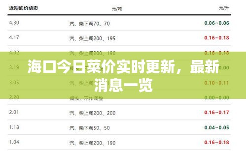 海口今日菜价实时更新，最新消息一览